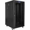 LANBERG FF01-6822-12BL laisvai pastatomas stovas 19 colių savaime surenkamas plokščias paketas 22U/ 600x800mm juodas su stiklinėmis durelėmis LCD