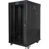 LANBERG FF01-6822-12BL laisvai pastatomas stovas 19 colių savaime surenkamas plokščias paketas 22U/ 600x800mm juodas su stiklinėmis durelėmis LCD