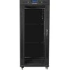 LANBERG FF01-8227-12BL laisvai pastatomas stovas 19 colių savaime surenkamas plokščias paketas 27U/800x1200mm juodas stiklinių durų LCD