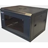 LEXI-Net 19" sieninė spinta 12U 600x450, keliamoji galia 60 kg, stiklinės durelės, išskleistos, juodos