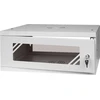 LEXI-Net 19" sieninė spinta Basic 4U 520x450, stiklinės durelės, be nugarėlės, išlankstoma, pilka