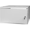 LEXI-Net 19" sieninė spinta Basic 6U 520x450, metalinės durelės, be nugarėlės, išlankstoma, pilka