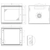 LEXI-Net 19" sieninė spinta Basic 9U 525x450, stiklinės durelės, be nugarėlės, išlankstoma, pilka