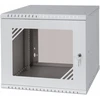 LEXI-Net 19" sieninė spinta Basic 9U 525x450, stiklinės durelės, be nugarėlės, išlankstoma, pilka