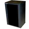 XtendLan 19" sieninė spinta 22U 600x450, keliamoji galia 60 kg, stiklinės dūminės durys, suvirintos, juodos