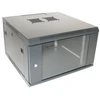 XtendLan 19" sieninė spinta 6U 600x600, keliamoji galia 60 kg, stiklinės durys, suvirintos, juodos
