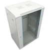 XtendLan 19" sieninė spintelė 18U 600x450, keliamoji galia 60 kg, stiklinės durys, virintos, pilkos spalvos