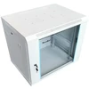 XtendLan 19" sieninė spinta 12U 600x450, keliamoji galia 60 kg, stiklinės durelės, išskleistos, pilkos spalvos