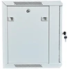 XtendLan 19" sieninė spinta 12U 600x450, keliamoji galia 60 kg, stiklinės durelės, išskleistos, pilkos spalvos
