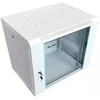 XtendLan 19" sieninė spintelė 12U 600x450, keliamoji galia 60 kg, stiklinės durys, virintos, pilkos spalvos