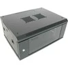 XtendLan 19" sieninė spinta 4U 600x450, keliamoji galia 60 kg, stiklinės durys, suvirintos, juodos