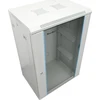 XtendLan 19" sieninė spinta 22U 600x600, keliamoji galia 60 kg, stiklinės dūminės durys, virintos, pilkos spalvos