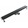 Spiroflex 600 linijinis dušo kanalas AQUA STEEL LA Juodas su lygiomis grotelėmis BGM (S)