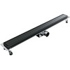Spiroflex 700 linijinis dušo kanalas AQUA STEEL LA Juodas su lygiomis grotelėmis BGM (S)