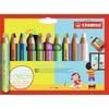 Stabilo Woody Duo 3in1 kreidelės, 10 vnt. + drožtukas
