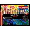 STABILO woody 3 viename, daugiaspalviai, 10 vnt.