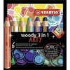 Stabilo Woody Art 3w1 6 col + STABURO pieštukas