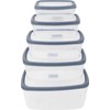 Stačiakampiai pietų indeliai MG Home Misto 5 hermetiški indeliai 2700/1800/1150/650/340 ml pilki