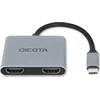 Dokų Stotis - DICOTA D32063 4-in-1 USB-C 4K HDMI Sidabrinė