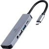 GEMBIRD A-CM-COMBO5-02 kelių prievadų adapteris C tipo USB 5in1 šakotuvas + HDMI + PD + stereofoninis garsas