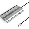 Orico USB-C 12w1 | USB-A | USB-C PD 100W | 2x HDMI 4K 60Hz | DisplayPort 4K 60Hz | RJ45 Gigabit - sidabrinė