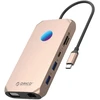 Orico XCR 12in1 RGB USB-C Docking Station 3x USB-A 3.1 1x USB-A 2.0 1x USB-C PD 100W 1x USB-C 3.1 1x HDMI 1.4 4K 30Hz 1x VGA 1080p 1x Micro SD/SD 3.0 1x RJ Gigabit Ethernet 1x Audio CTIA 3.5mm - Rose Gold