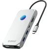 „Orico“ USB-C 12w1 RGB | 2x USB-A 3.1 | 1x USB-A 2.0 | USB-C PD 100W | 1x USB-C 3.1 | 2x HDMI 2.0 4K 60Hz | 1x VGA 1080p | 1x „Micro SD/SD 3.0“ | 1x RJ Gigabit | 1x Audio - pilka