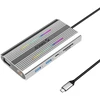 Orico XDR 12in1 RGB USB-C Docking Station USB-A USB-C PD 100W 2x HDMI 4K 60Hz VGA RJ45 Gigabit SD and Micro SD Card Reader - Gray