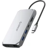 Orico XCR 12in1 USB-C Docking Station 2x USB-A 3.1 1x USB-A 2.0 1x USB-C PD 100W 1x USB-C 3.1 2x HDMI 2.0 4K 60Hz 1x DisplayPort 1.4 4K 60Hz 1x SD 3.0 1x Micro SD 3.0 1x RJ45 Gigabit Ethernet 1x audio CTIA 3.5mm - Gray