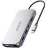 Orico XCR 12in1 USB-C Docking Station 3x USB-A 3.1 1x USB-A 2.0 1x USB-C PD 100W 1x USB-C 3.1 1x HDMI 1.4 4K 30 Hz 1x VGA 1080p 1x SD 3.0 1x Micro SD 3.0 1x RJ45 Gigabit Ethernet 1x audio CTIA 3.5 mm - Gray