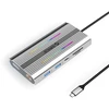 Orico USB-C 12w1 RGB | USB-A | USB-C PD 100W | 2x HDMI 4K 60 Hz | DisplayPort 4K 60 Hz | RJ45 Gigabit - sidabrinė