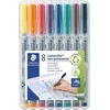 Staedtler 311 WP8, 8 pc(s), Juodas, Mėlyna, Brown, Žalias, Oranžinis, Raudona, Violet, Geltona, Pilkas, Polypropylene (PP), 0.4 mm