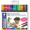 Staedtler 2 galiukų pluoštinis rašiklis, 18 skirtingų spalvų