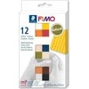 Staedtler FIMO 8023 C, Modelis, Juoda, Mėlyna, Šokoladinė, Konjako spalva, Pilka, Alyvuogių, Oranžinė, Rožinė, Raudona, Balta, Geltona, 12 vnt., 12 spalvų, 110 °C, 30 min.
