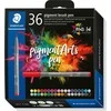 Staedtler Pigment Arts teptukinis rašiklis, 36 spalvos, daugiaspalvis, apvalus, plastikas, polipropilenas (PP), vandens pagrindo rašalas, suaugusiesiems ir vaikams