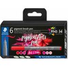 Staedtler STAEDTLER MultiInk Pigment Arts brush pen 6er-Set reds&amp;pinks retail