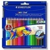 Spalvoti pieštukai STAEDTLER NORIS, šešiabriauniai, akvareliniai, 24 vnt. + teptukas