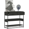 konsolinis stalas juodas 90x35x80 cm inžinierinis medis