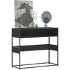konsolinis stalas juodas 90x35x80 cm inžinierinis medis