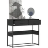 konsolinis stalas juodas 90x35x80 cm inžinierinis medis