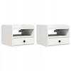 Naktinis staliukas 2 pcs Balta 38 x 36 x 29,5 cm Pušies masyvas