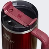 Stanley termosinis puodelis su šiaudeliu „The Quencher H2.0 Fluted Tumbler“, 1,18 l, blizgios kaštoninės spalvos