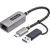 „StarTech“ USB-C–Ethernet adapteris su USB-A adapteriu, 6 colių / 15 cm laidu