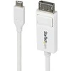 StarTech CDP2DP2MBW 1,9 m DisplayPort USB C adapterio kabelis, baltas
