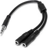 Kabelis StarTech Jack 3.5mm - Jack 3.5mm x2 0.15m juoda (MUY1MFFS)
