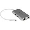 StarTech DKT30CHPDW USB-C kelių prievadų adapteris USB3.0 C -> 1x HDMI, 1x RJ45, 2x USB3.0, sidabrinė / balta