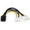 StarTech Molex x2 – PCIe 8 kontaktų, 0,15 m, Geltonas (LP4PCIEX8ADP)