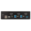 Šakotuvas StarTech.com 2 prievadų „DisplayPort KVM“ jungiklis, 8K 60Hz / 4K 144Hz, vienas ekranas, DP 1.4, 2 USB 3.0 prievadai, 4 USB 2.0 HID prievadai, mygtukų ir karštųjų klavišų perjungimas, suderinamas su TAA – nepriklausomas nuo OS, metalinis korpusas (D86A2-2-PORT-8K-KVM) – KVM / garso / USB jungiklis