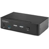 Šakotuvas StarTech.com 2 prievadų „DisplayPort KVM“ jungiklis, 8K 60Hz / 4K 144Hz, vienas ekranas, DP 1.4, 2 USB 3.0 prievadai, 4 USB 2.0 HID prievadai, mygtukų ir karštųjų klavišų perjungimas, suderinamas su TAA – nepriklausomas nuo OS, metalinis korpusas (D86A2-2-PORT-8K-KVM) – KVM / garso / USB jungiklis