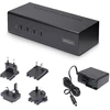 StarTech.com 4 prievadų dviejų monitorių „DisplayPort KVM“ jungiklis, 4K 60Hz, 2x USB 5Gbps šakotuvo prievadai, 2x USB 2.0 HID prievadai, karštųjų klavišų ir mygtukų perjungimas, atitinkantis TAA reikalavimus - 3,5 mm garsas, HDCP (P4DD46A2-KVM-SWITCH) - KVM / garso jungiklis - 4 x KVM / garsas / USB - 1 prievadas